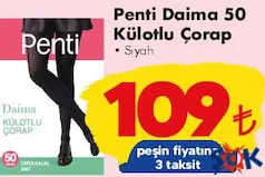 PENTİ DAİMA 50 KÜLOTLU ÇORAP fiyat ve kampanya bilgisi